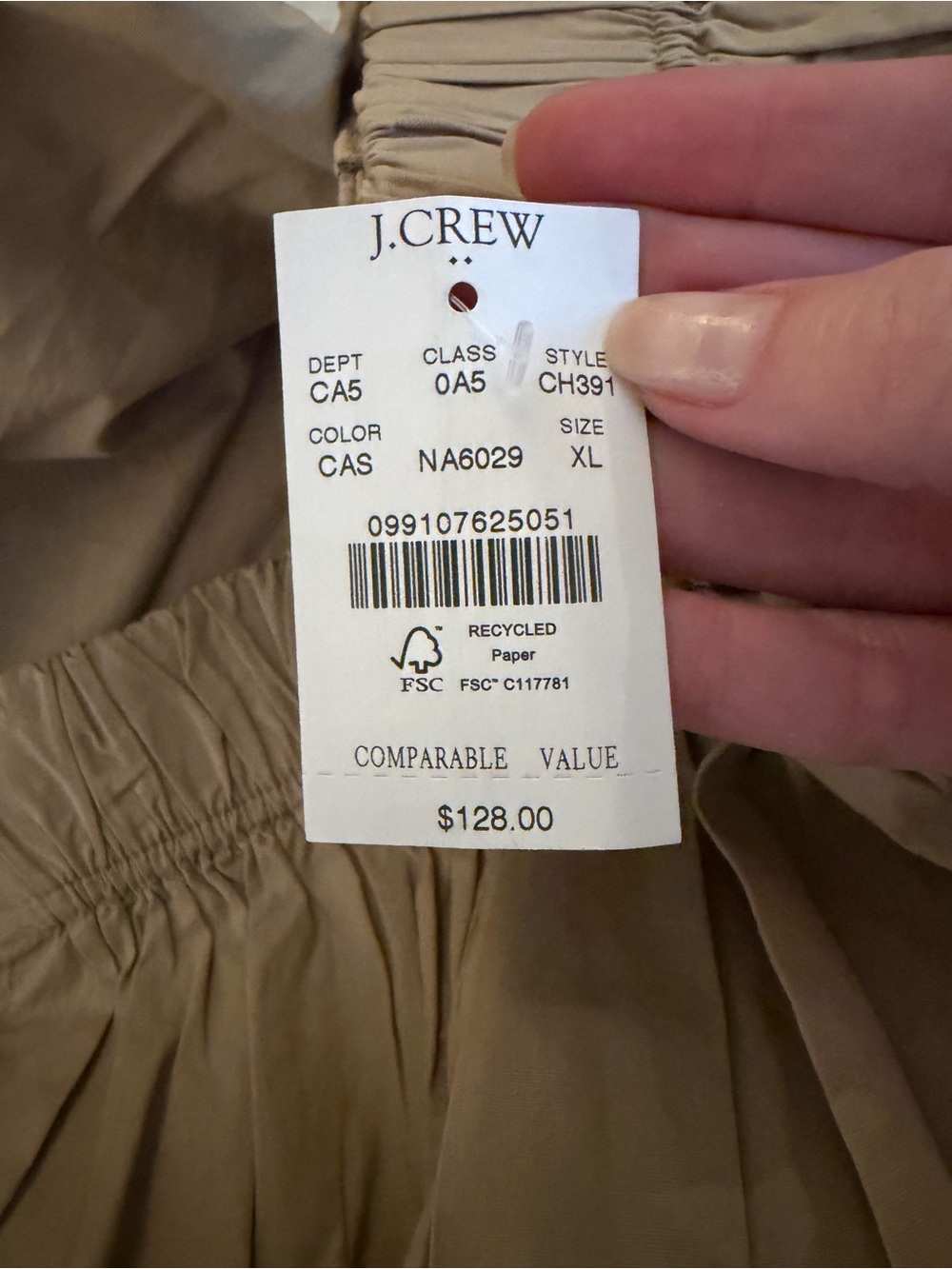 J. Crew Beige Button-Front Midi Skirt - Picture 6 of 10